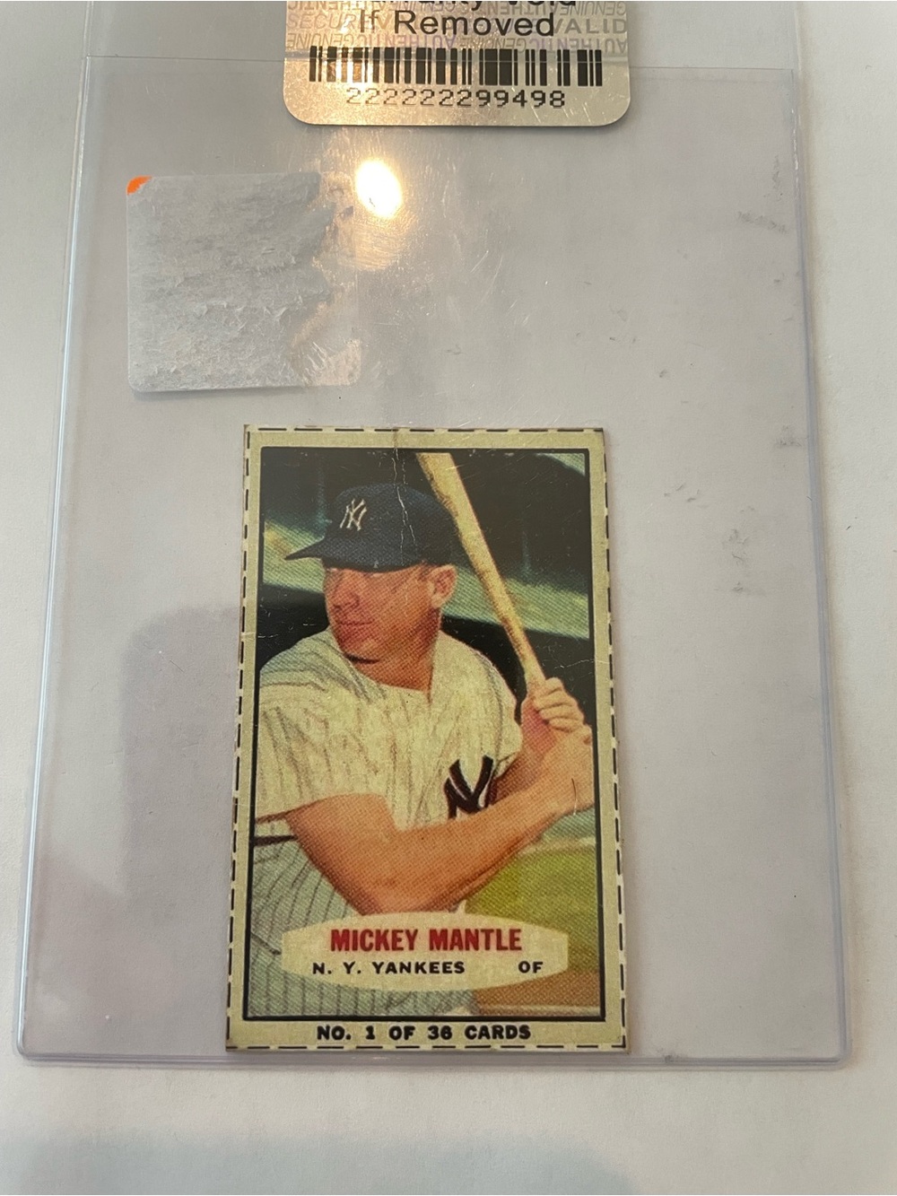 Mickey Mantle New York Yankees Baseball Card - 1965 Bazooka cut out card
